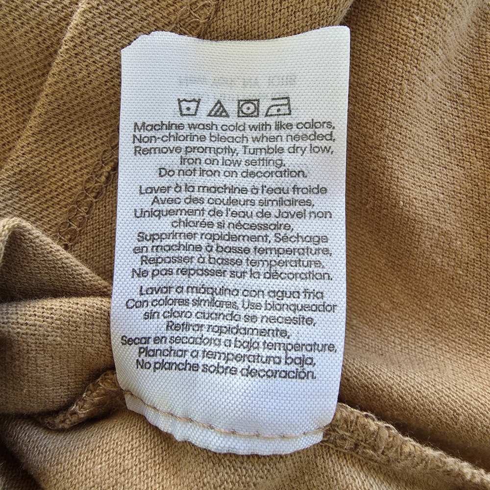 Calvin Klein Jeans Camel Polo Shirt Tan Neutral Minimalist Classic Cotton Top - Picture 7 of 7